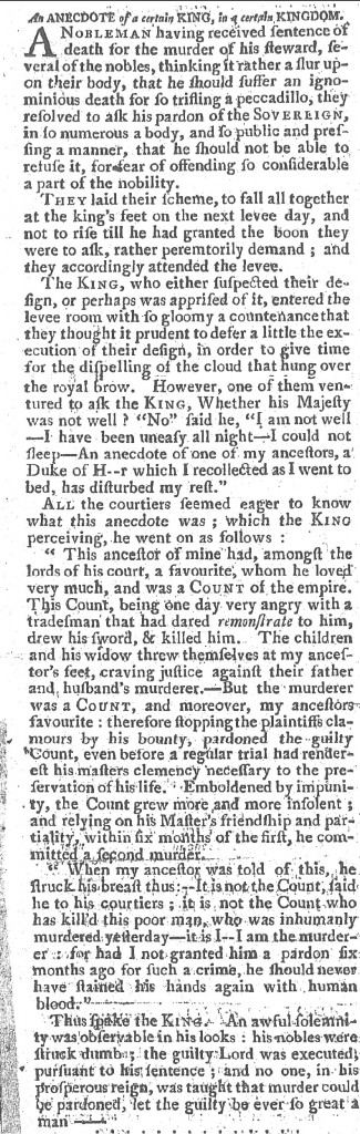 An excerpt from the New Hampshire Gazette of June 29, 1770